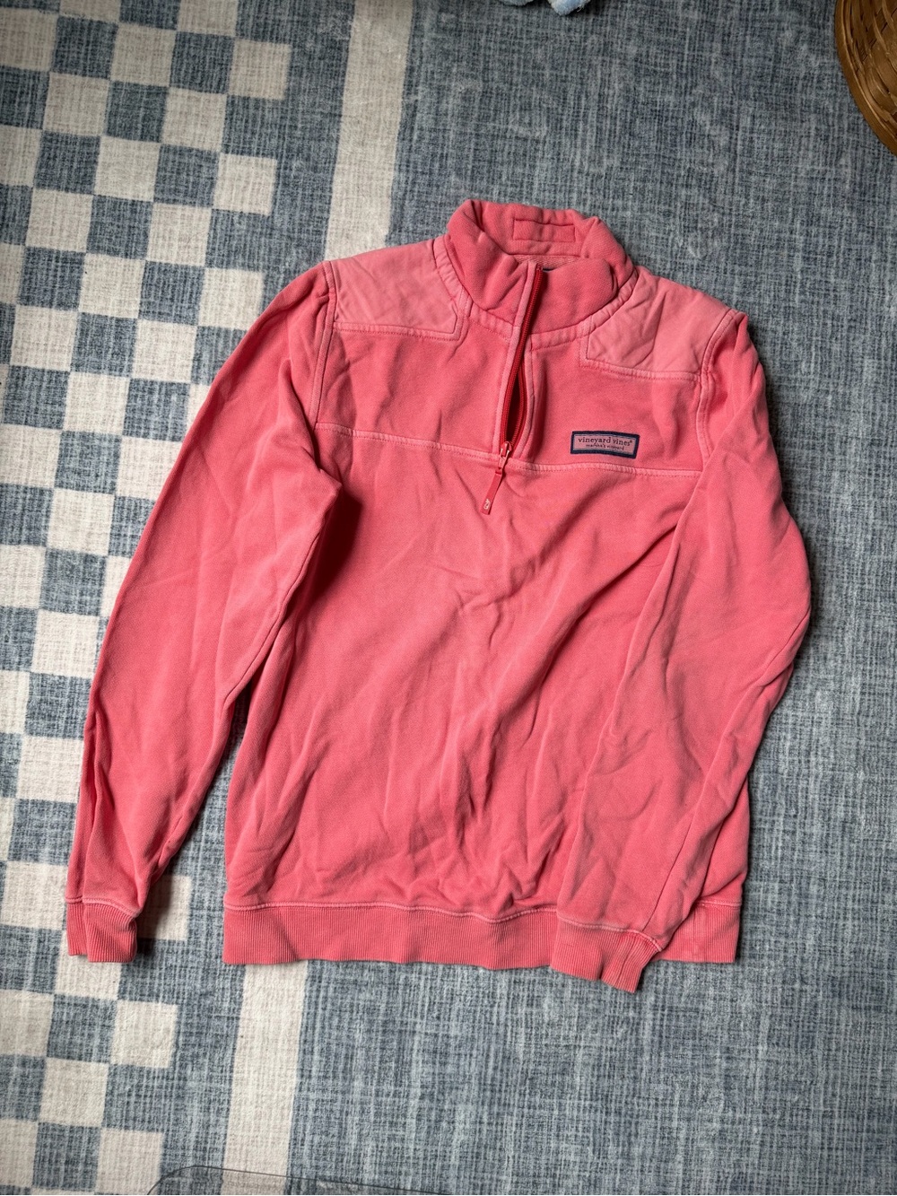 Vineyard Vines Coral Pink Quarter-Zip Pullover